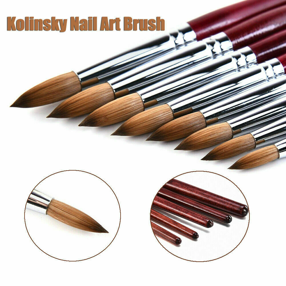 Kolinsky Acrylic Nail Art Brush Manicure Powder Wood Handle Tools Professional