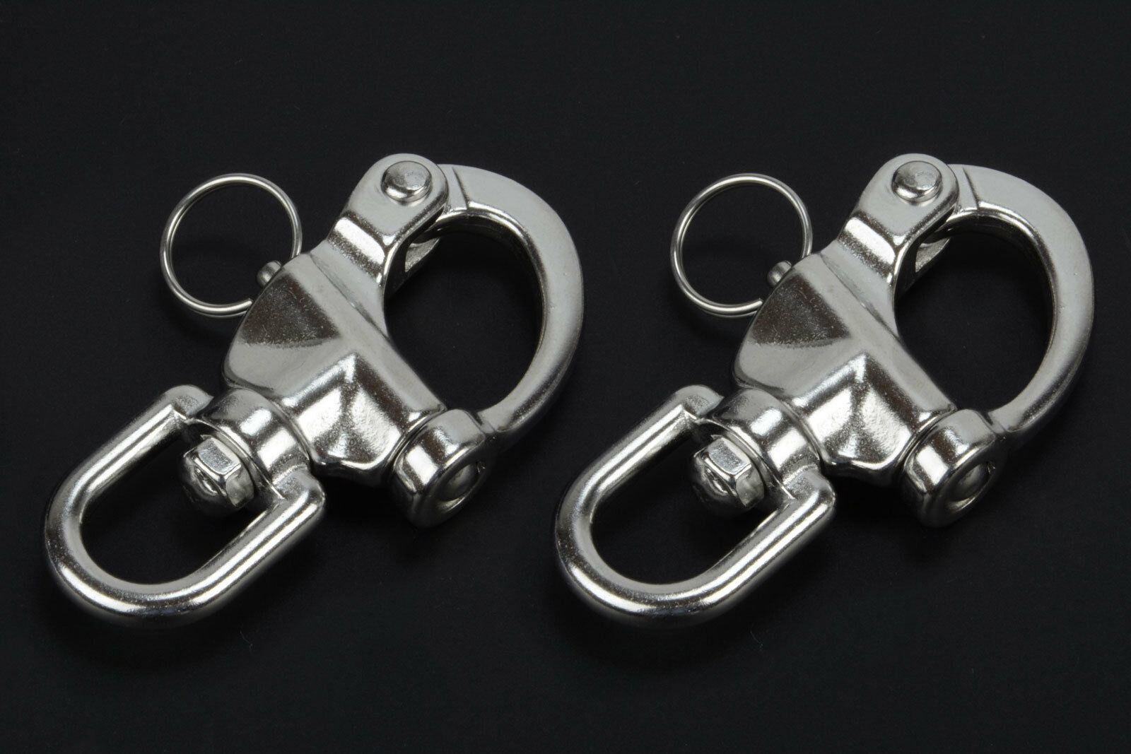 3-1/2" Eye Swivel Snap Shackle 316 Stainless Steel For Sailboat Halyard 2pcs
