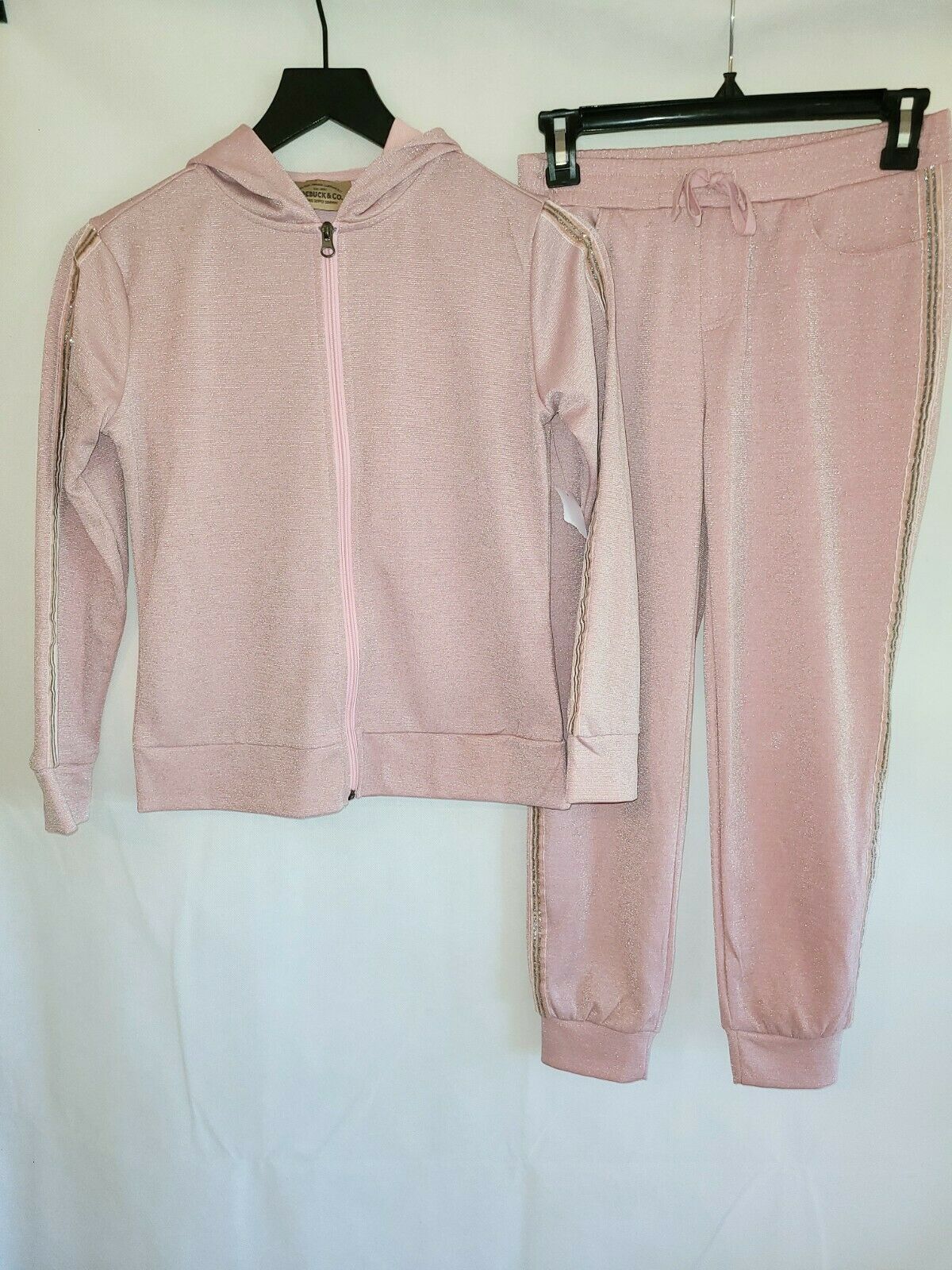 Roebuck & Co. Girls Medium 10/12 Two Piece Jogger Style Track Suit Pink Nwt