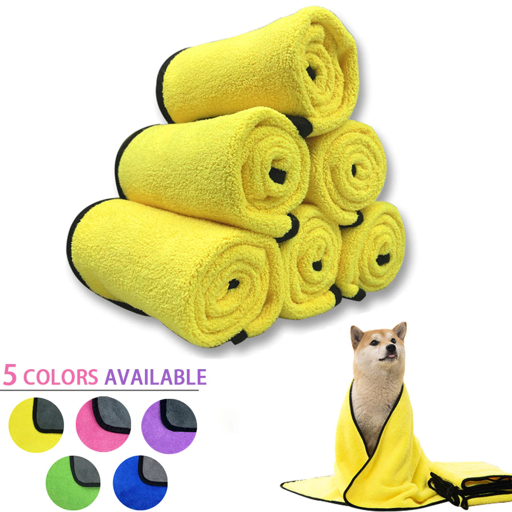 Pet Dog Cat Towels Soft Fiber Water-absorbent Bath Fashion Towel Quick-drying