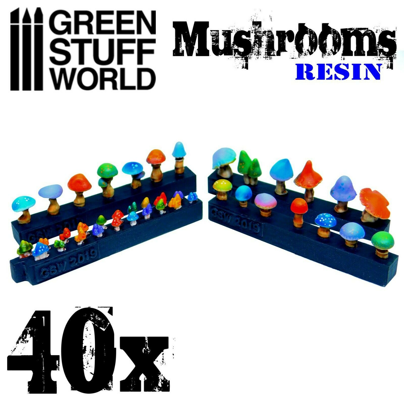 40x Resin Mushrooms And Toadst - 40k Ammo Cartridges Modelling Military Wargames