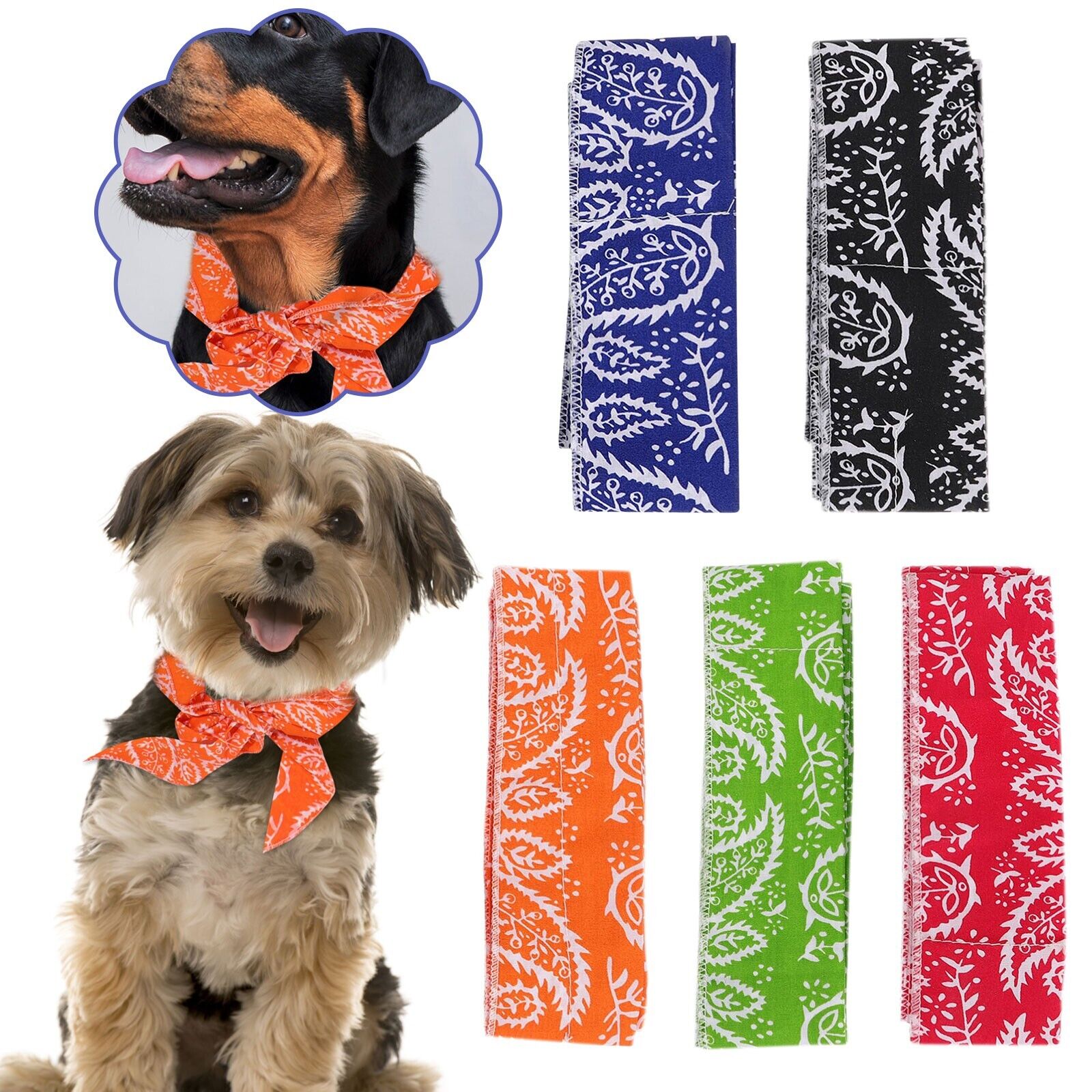 Instant Cooling Bandana Ice Towel Pet Collar Summer Scarf For Small Medium Dogs